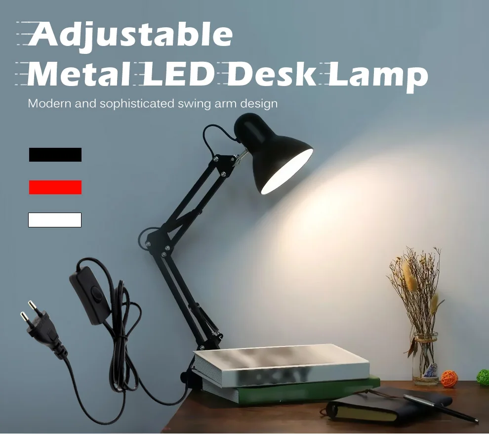 Luminária de Mesa com Braço Articulado – E27 – LED 5W – Plugue EU - Imagem 3