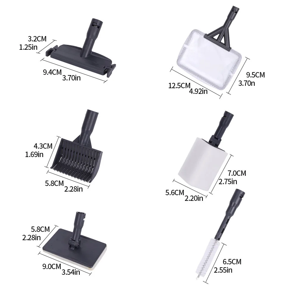 Kit de Limpeza de Vidro 6 em 1 para Aquários COM REDE – Cabo Fixo ou Retrátil - Imagem 5