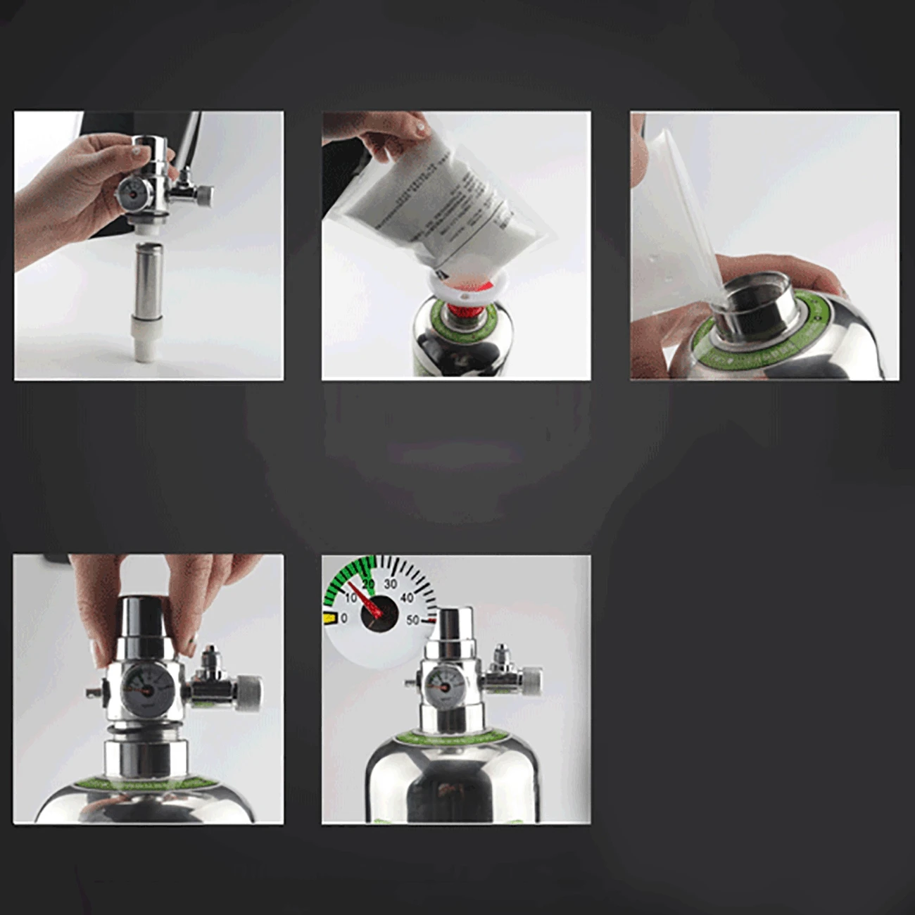 Kit Cilindro Gerador de CO2 para Aquário Plantado em Aço Inoxidável – 1L ou 2L - Imagem 5