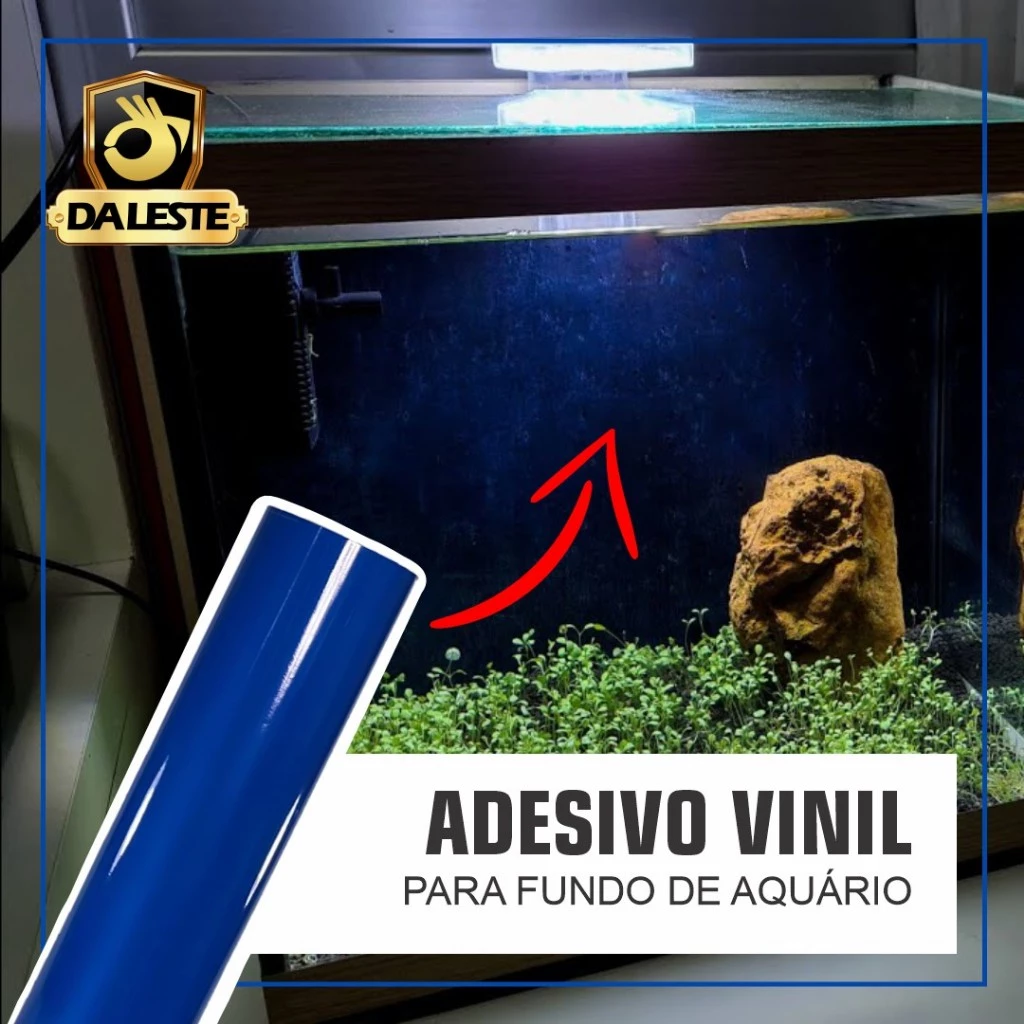 Adesivo de Fundo para Aquário Preto e Azul – Autocolante – Largura 50 ou 60 cm